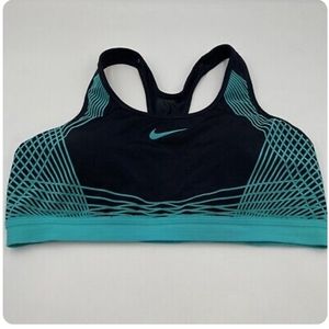 NIKE DRI-FIT Size XL Light Green Black Full Figure Wireless Bra